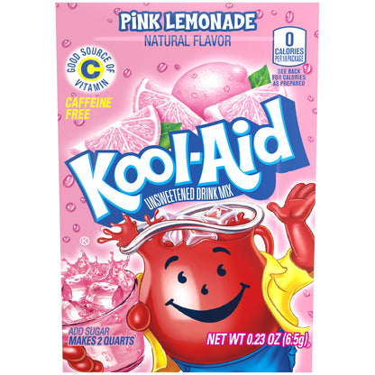 Product image of Kool-Aid Pink Lemonade Flavored Unsweetened Caffeine Free Powdered Drink Mix 96 Packets