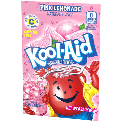 Product image of Kool-Aid Pink Lemonade Flavored Unsweetened Caffeine Free Powdered Drink Mix 96 Packets