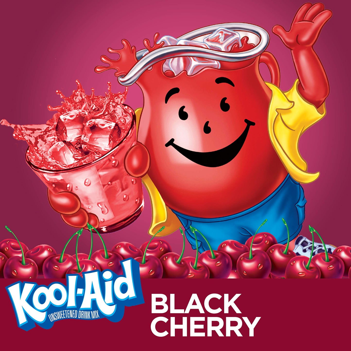 Product image of Kool-Aid Black Cherry Flavored Unsweetened Caffeine Free Powdered Drink Mix 0.13 oz 0.13 oz Pack of 96
