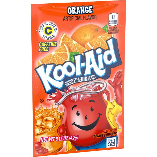 Product image of Kool-Aid Orange Unsweetened Soft Drink Mix 0.15 oz Packets 0.15 oz Pack of 96