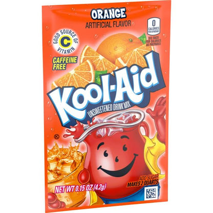 Product image of Kool-Aid Orange Unsweetened Soft Drink Mix 0.15 oz Packets 0.15 oz Pack of 96
