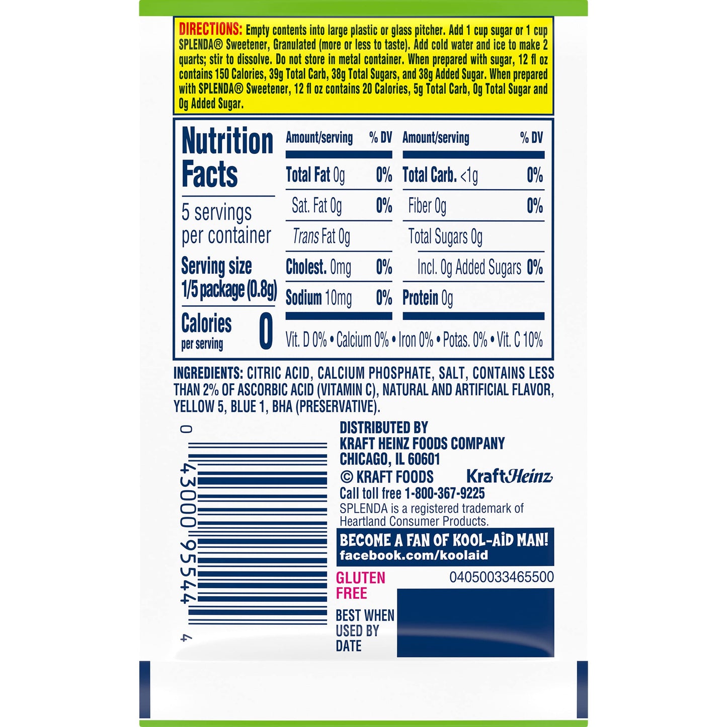 Product image of Kool-Aid Lemon-Lime Unsweetened Soft Drink Mix 0.13 oz Packets 48 ct 0.13 oz Pack of 2
