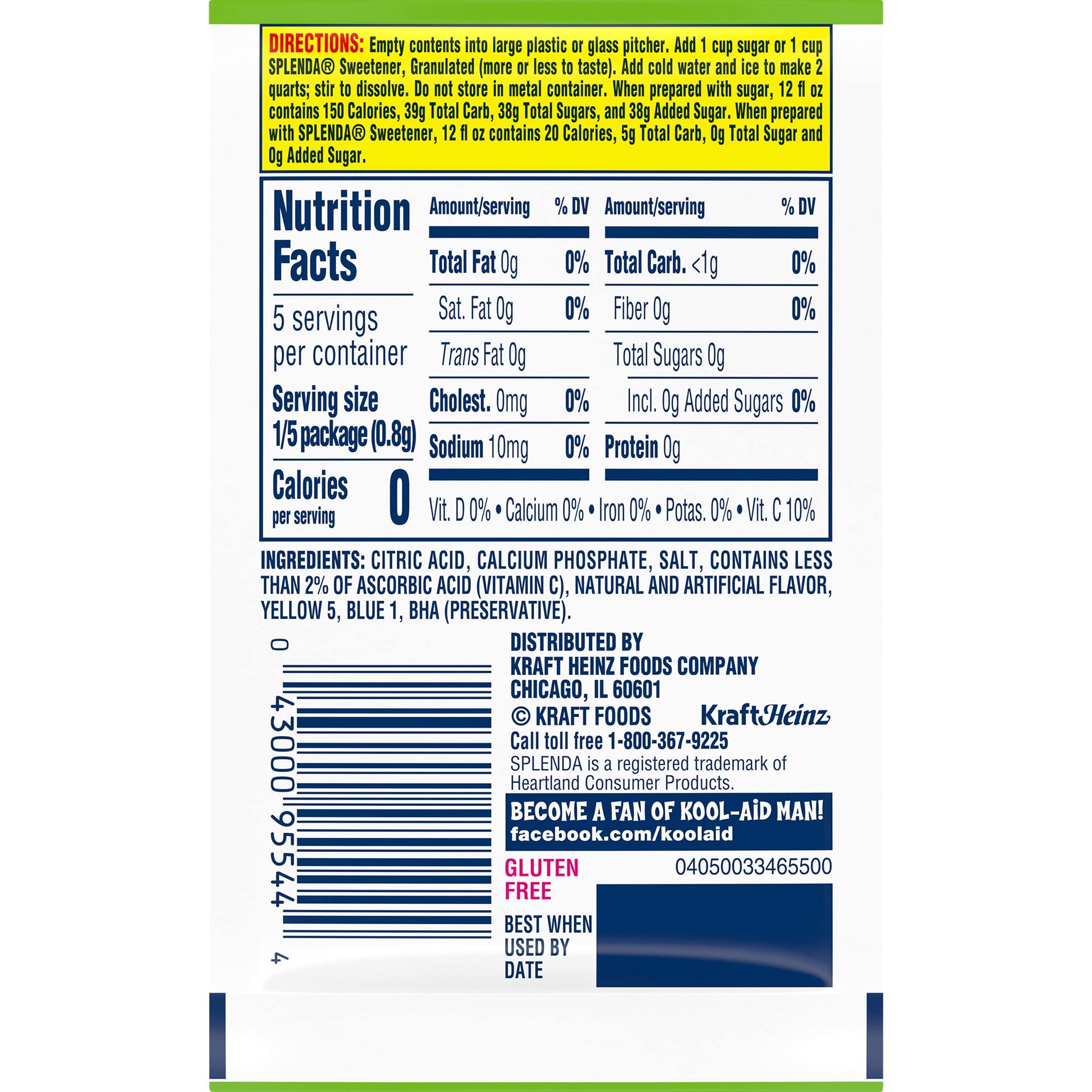 Product image of Kool-Aid Lemon-Lime Unsweetened Soft Drink Mix 0.13 oz Packets 48 ct 0.13 oz Pack of 2