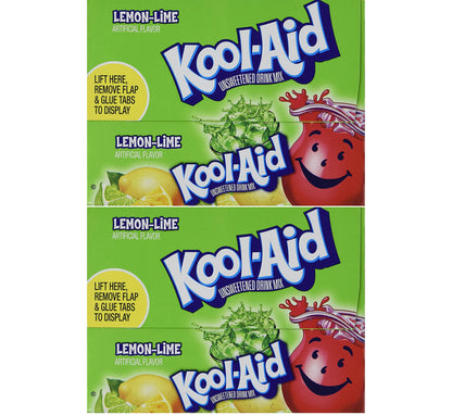 Product image of Kool-Aid Lemon-Lime Unsweetened Soft Drink Mix 0.13 oz Packets 48 ct 0.13 oz Pack of 2