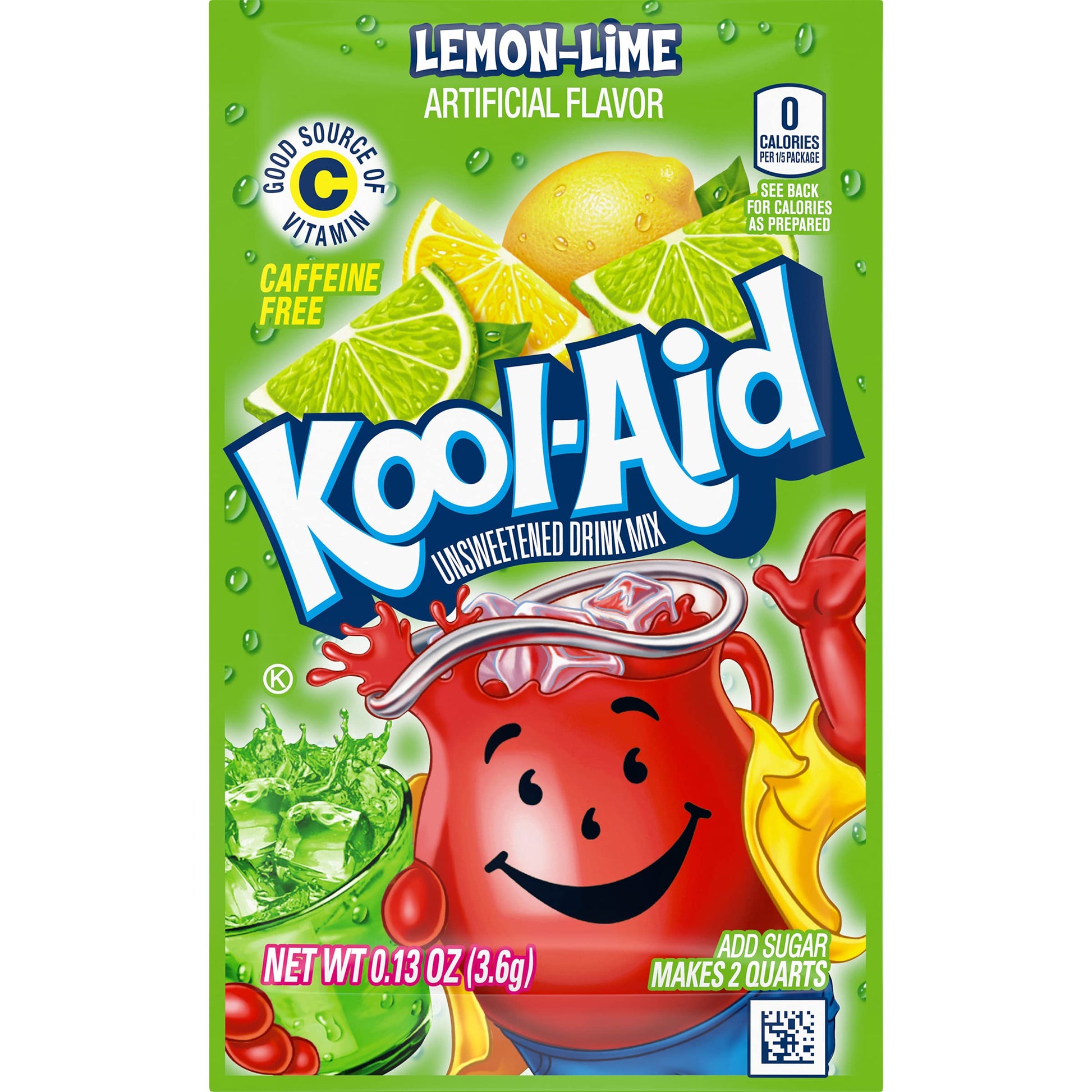 Product image of Kool-Aid Lemon-Lime Unsweetened Soft Drink Mix 0.13 oz Packets 48 ct 0.13 oz Pack of 2