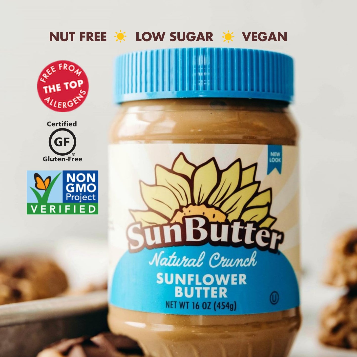 Product image of SunButter Crunch Sunflower Seed Butter Nut-Free Spread Roasted Rich and Savory Flavor Smooth Texture