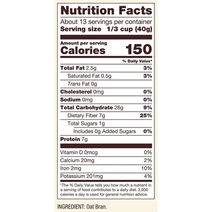 Product image of Bob's Red Mill Oat Bran Cereal 18-oz Pack of 4