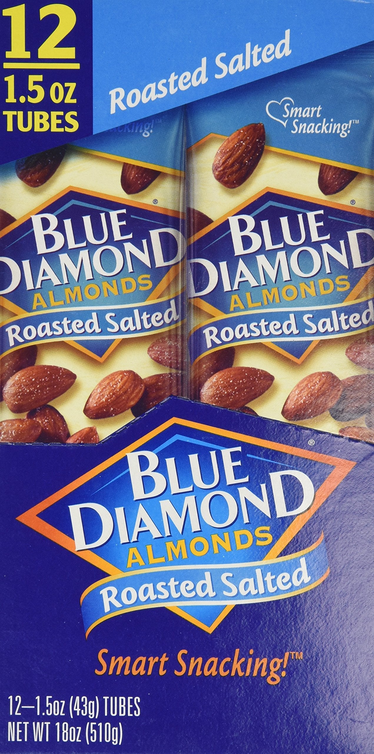 Product image of Blue Diamond Almonds Roasted Salted Tubes 1.5 oz 1.5 oz Pack of 12