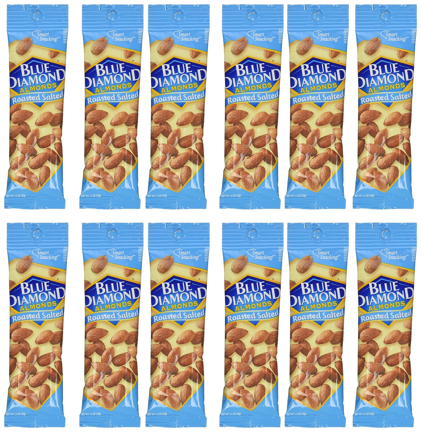 Product image of Blue Diamond Almonds Roasted Salted Tubes 1.5 oz 1.5 oz Pack of 12