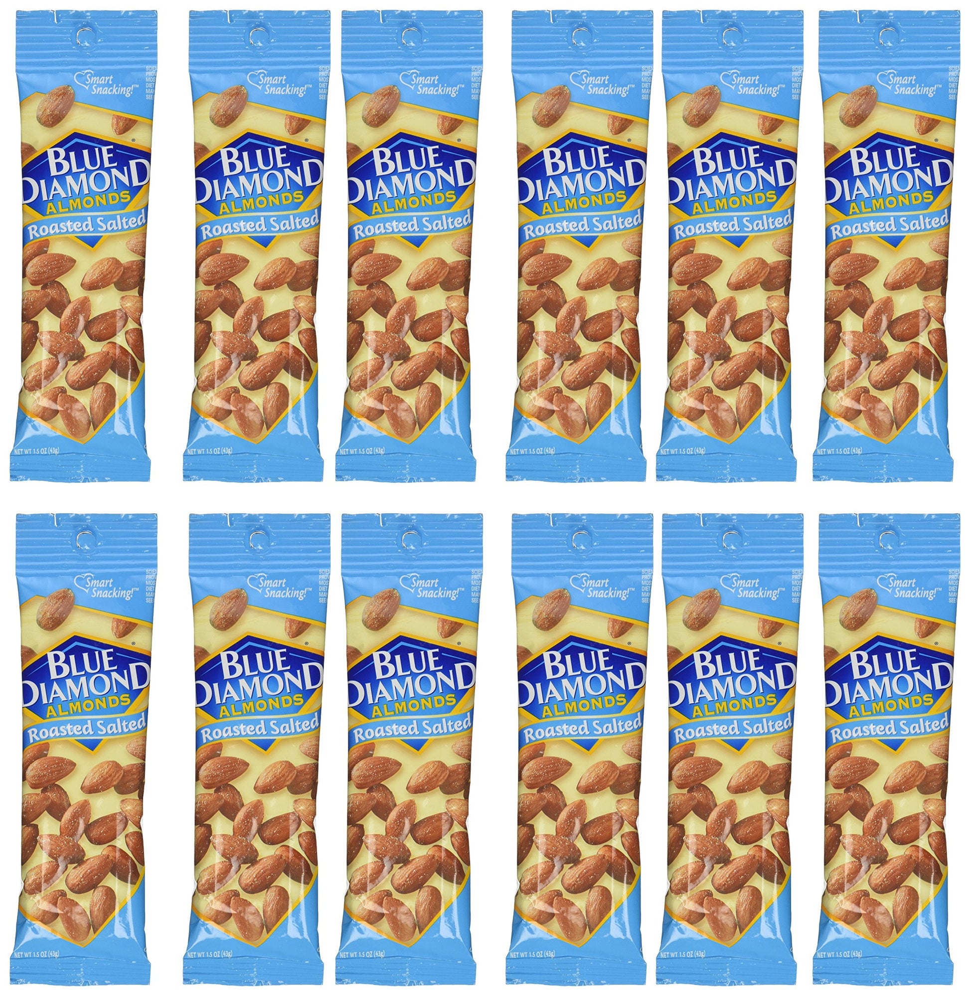 Product image of Blue Diamond Almonds Roasted Salted Tubes 1.5 oz 1.5 oz Pack of 12