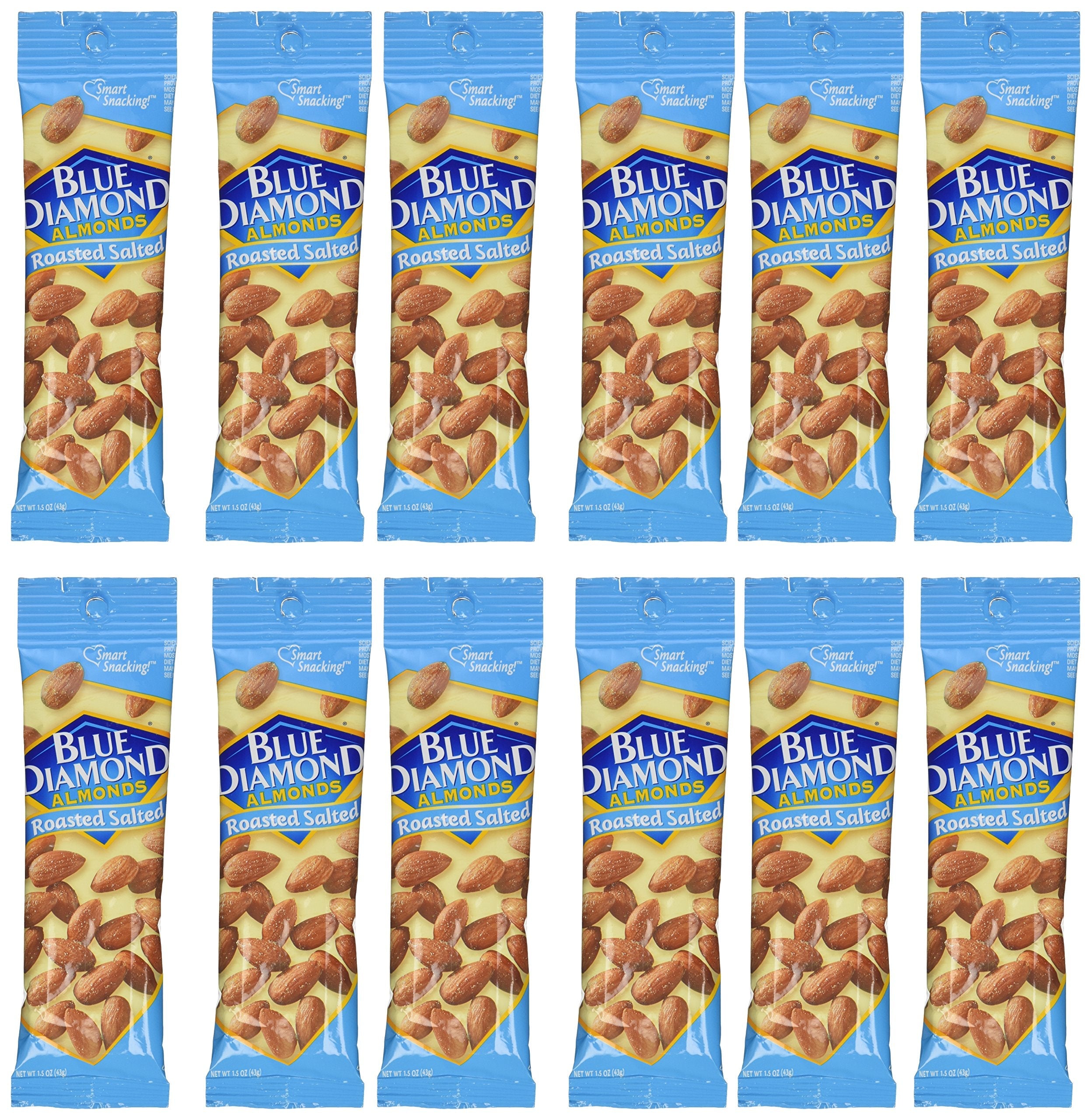 Product image of Blue Diamond Almonds Roasted Salted Tubes 1.5 oz 1.5 oz Pack of 12