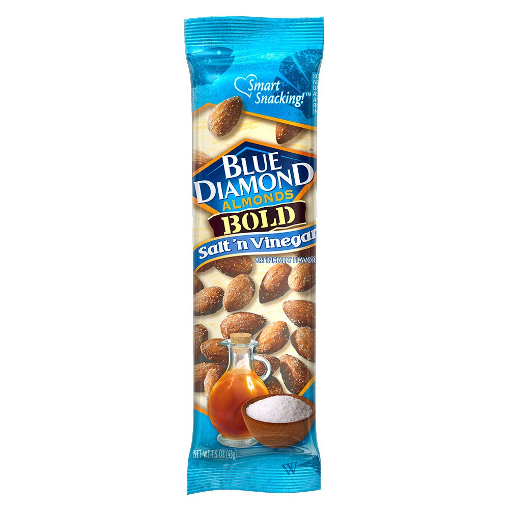Product image of Blue Diamond Almonds Salt N' Vinegar Flavored Snack Nuts Single Serve Bags 1.5 oz 12 ct 1.5 oz Pack of 2