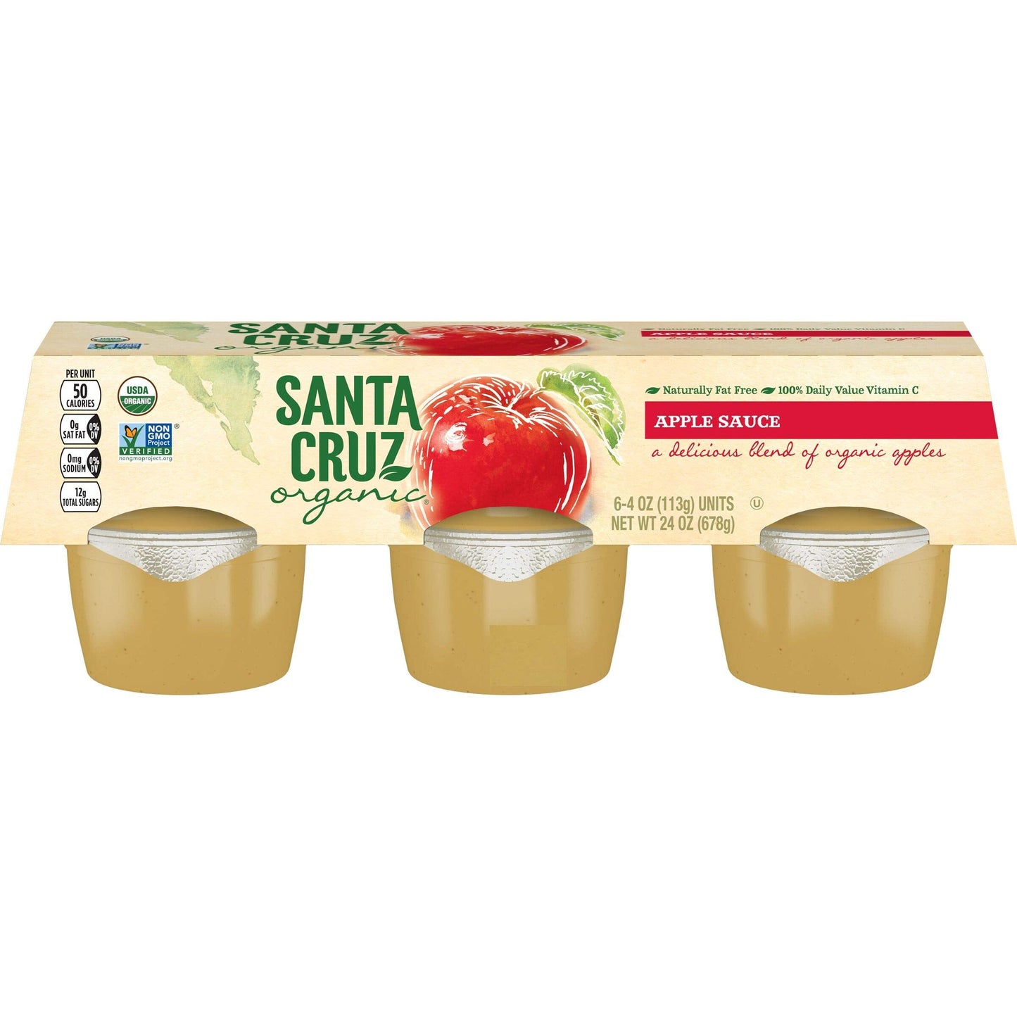Product image of Santa Cruz ORGANIC Apple Sauce 6- Cups 4 oz 4 oz Pack of 4