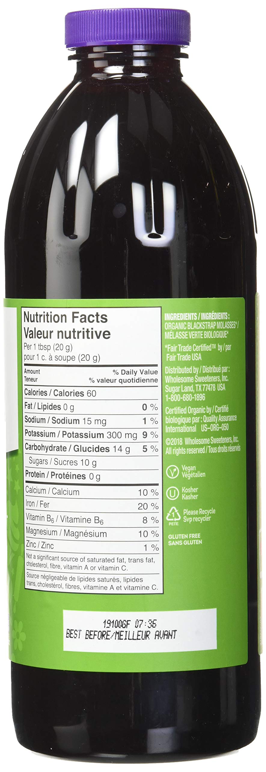 Product image of Wholesome Fair Trade Organic Molasses Syrup Bottle 32 oz 32 oz Pack of 3
