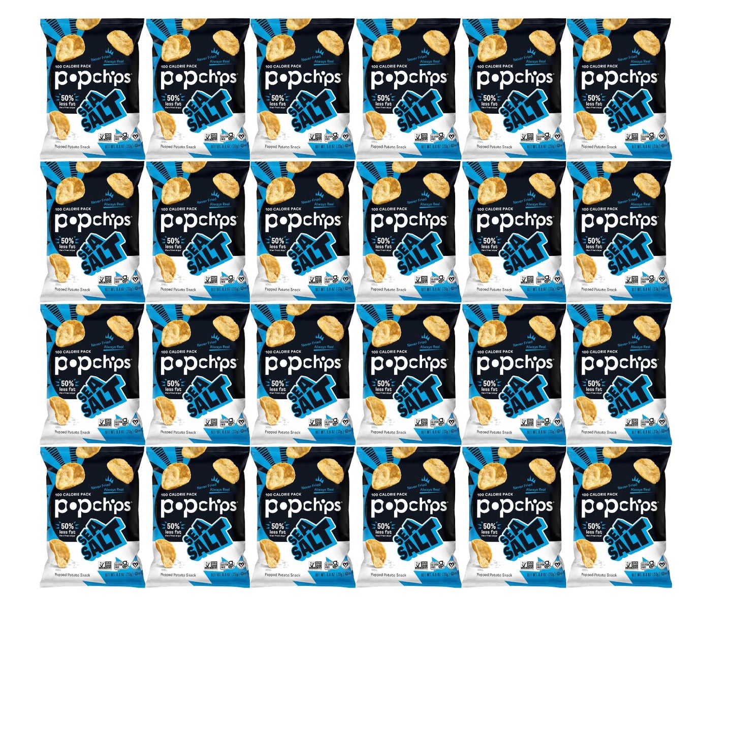 Product image of Popchips Potato Chips Sea Salt Flavor 0.8 oz 0.8 oz Pack of 24