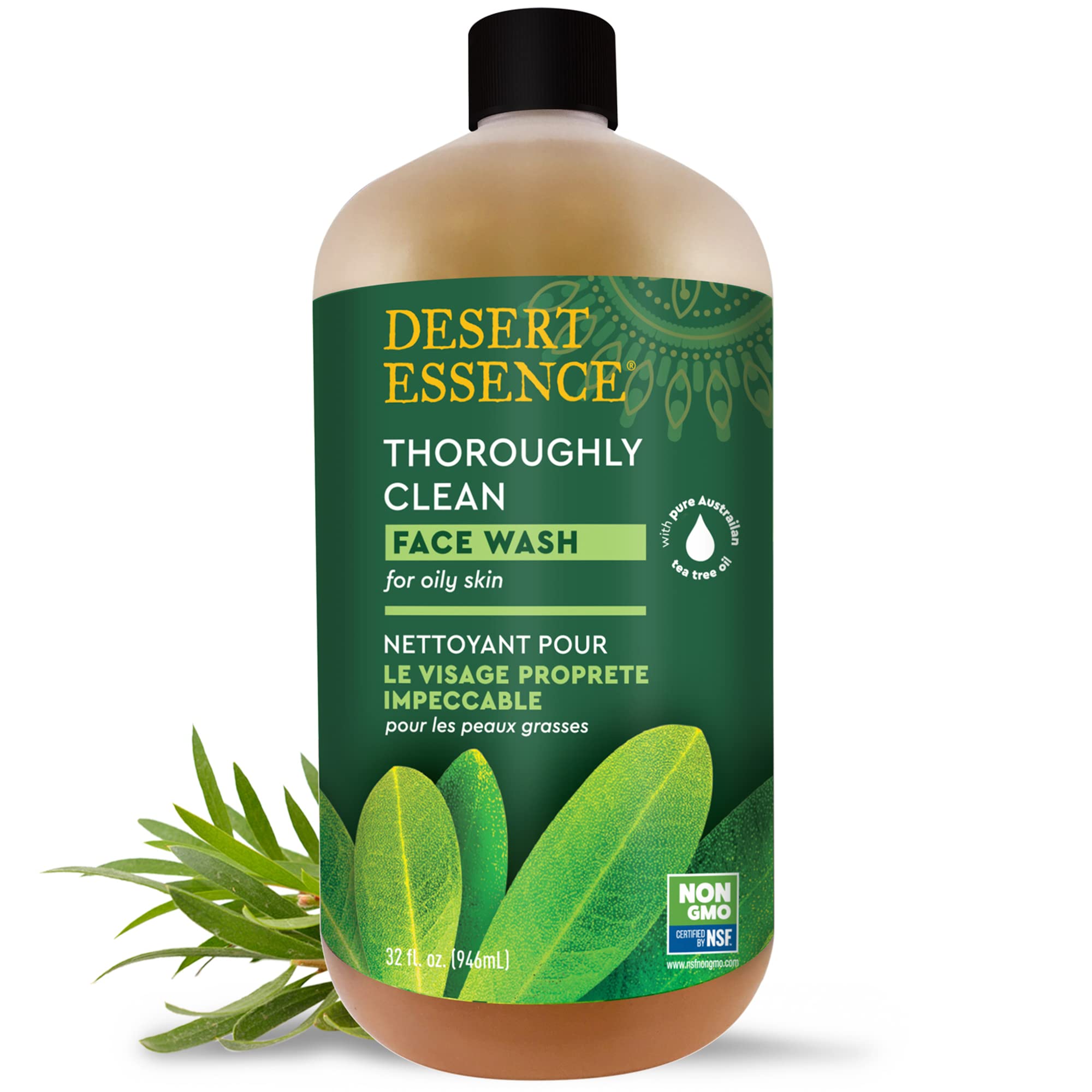 Product image of Desert Essence Thoroughly Clean Face Wash Original Tea Tree Oil Gentle Cleanser For Soft Radiant Skin 32 fl