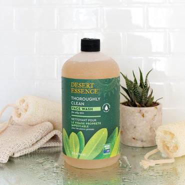 Product image of Desert Essence Thoroughly Clean Face Wash Original Tea Tree Oil Gentle Cleanser For Soft Radiant Skin 32 fl