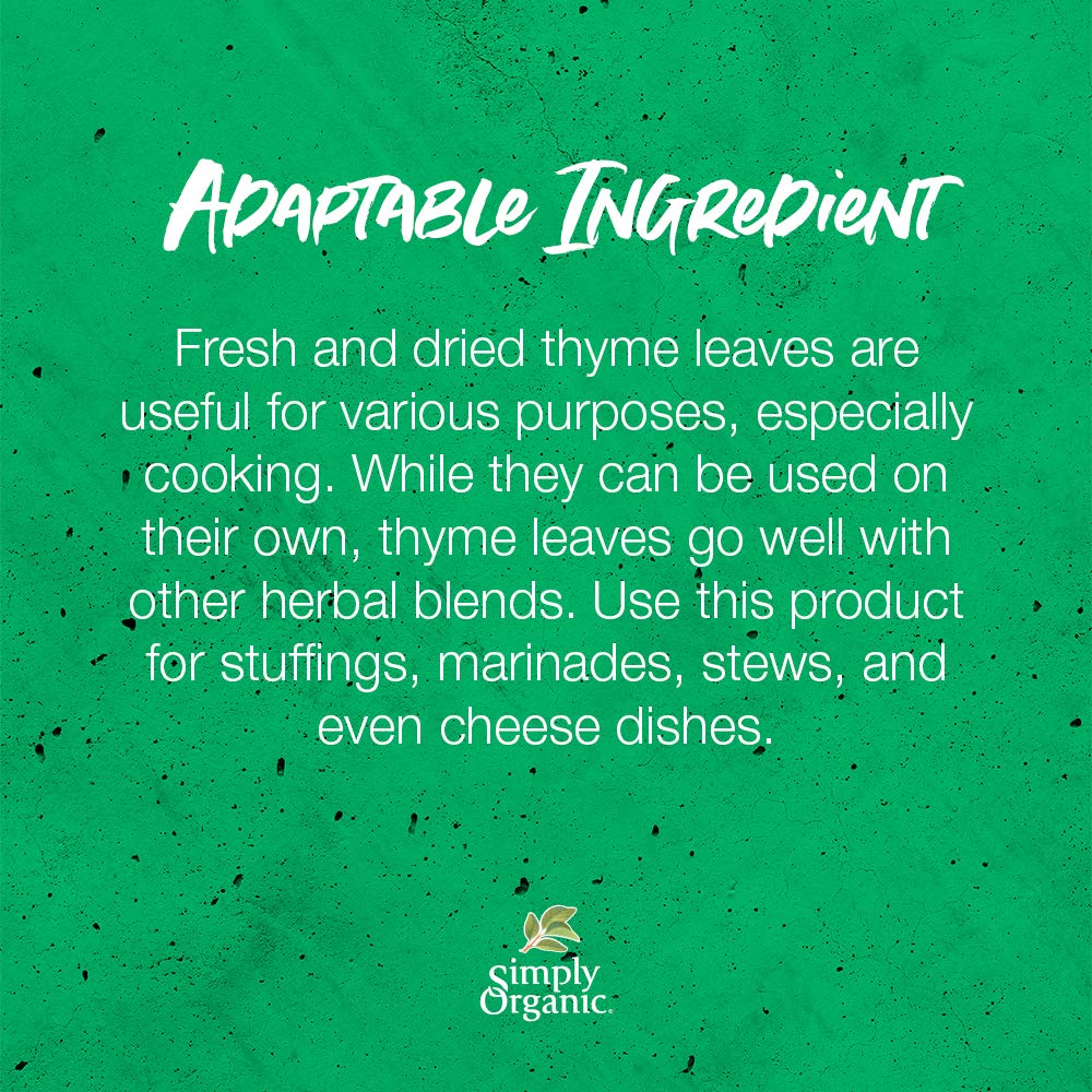 Product image of Simply Organic Thyme Leaf Whole Certified Organic 0.78-oz Containers Pack of 3