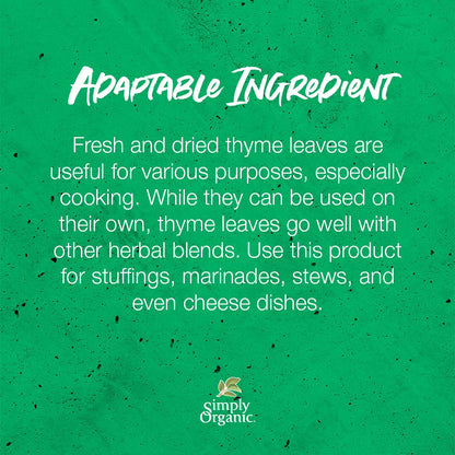 Product image of Simply Organic Thyme Leaf Whole Certified Organic 0.78-oz Containers Pack of 3