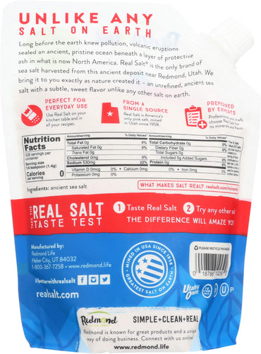 Product image of REDMOND Real Salt Ancient Fine Sea Salt Unrefined Mineral Salt Pouch 26 oz 26 oz Pack of 3