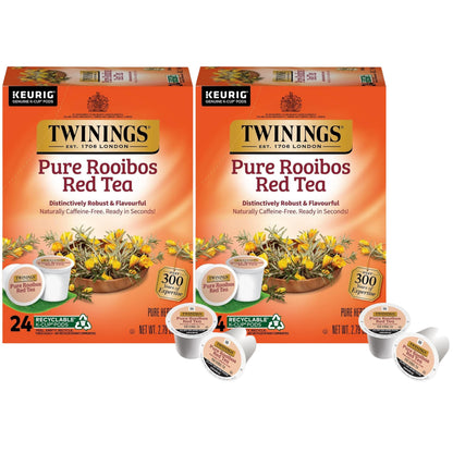 Product image of Twinings Pure Rooibos Red Tea K-Cup Pods for Keurig 24 ct Naturally Caffeine-Free Slightly Sweet Taste Pack