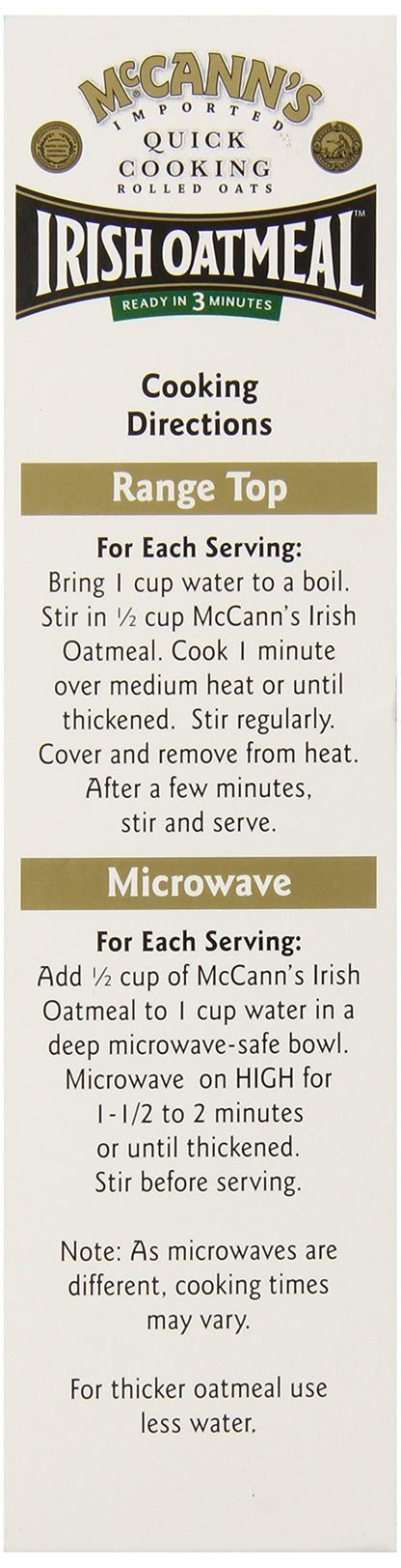 Product image of McCann's Irish Oatmeal Quick Cooking Rolled Oats 16 oz 16 oz