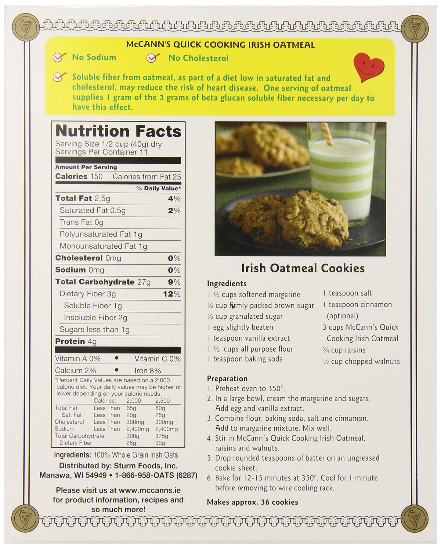 Product image of McCann's Irish Oatmeal Quick Cooking Rolled Oats 16 oz 16 oz