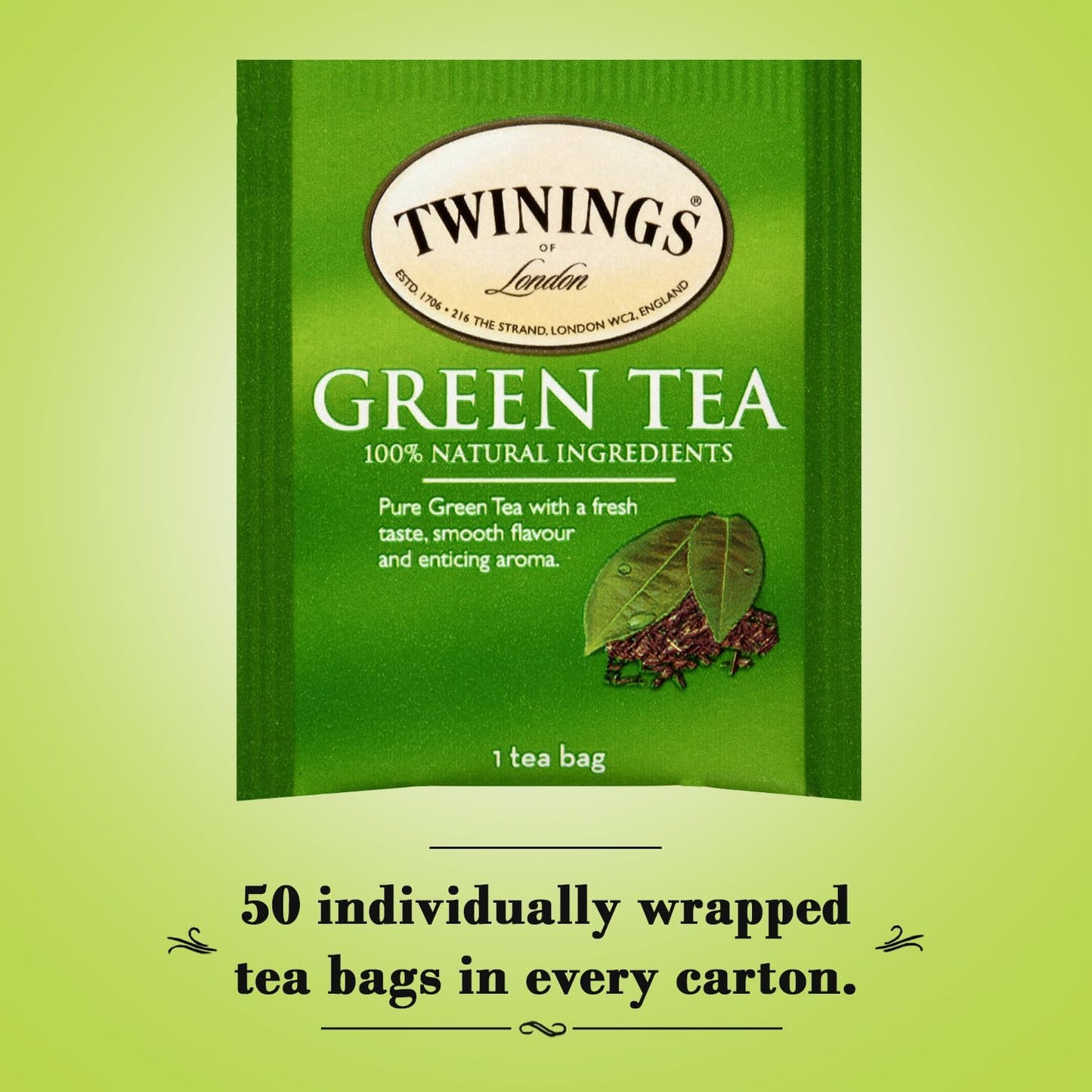 Product image of Twinings Green Tea Tea Bags Caffeinated 50 ct 50 Count
