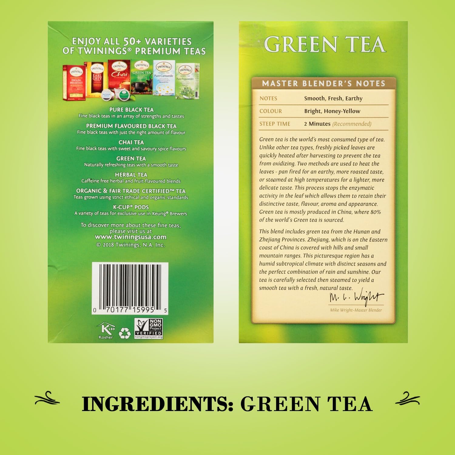 Product image of Twinings Green Tea Tea Bags Caffeinated 50 ct 50 Count