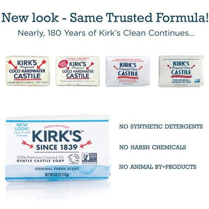 Product image of Kirk's Original Coco Castile Bar Soap Fragrance Free 4 oz 4 oz Pack of 8