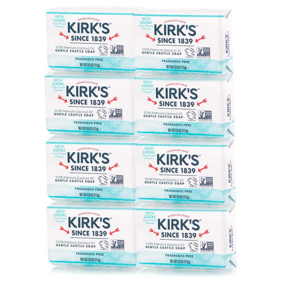 Product image of Kirk's Original Coco Castile Bar Soap Fragrance Free 4 oz 4 oz Pack of 8