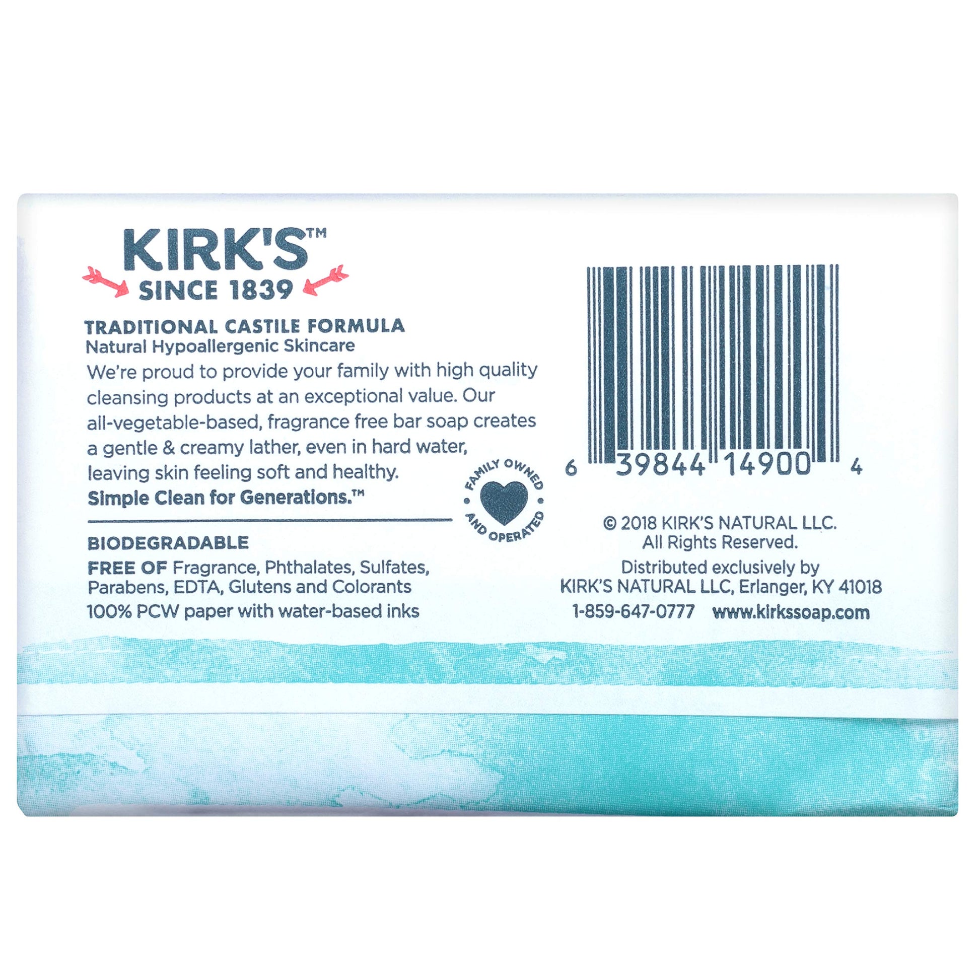 Product image of Kirk's Original Coco Castile Bar Soap Fragrance Free 4 oz 4 oz Pack of 8