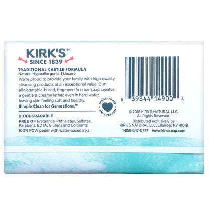 Product image of Kirk's Original Coco Castile Bar Soap Fragrance Free 4 oz 4 oz Pack of 8