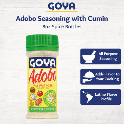Product image of Goya Adobo All Purpose Seasoning Cumin Bottle Latin Spice Blend Mexican Seasoning for Poultry Seafood Meat