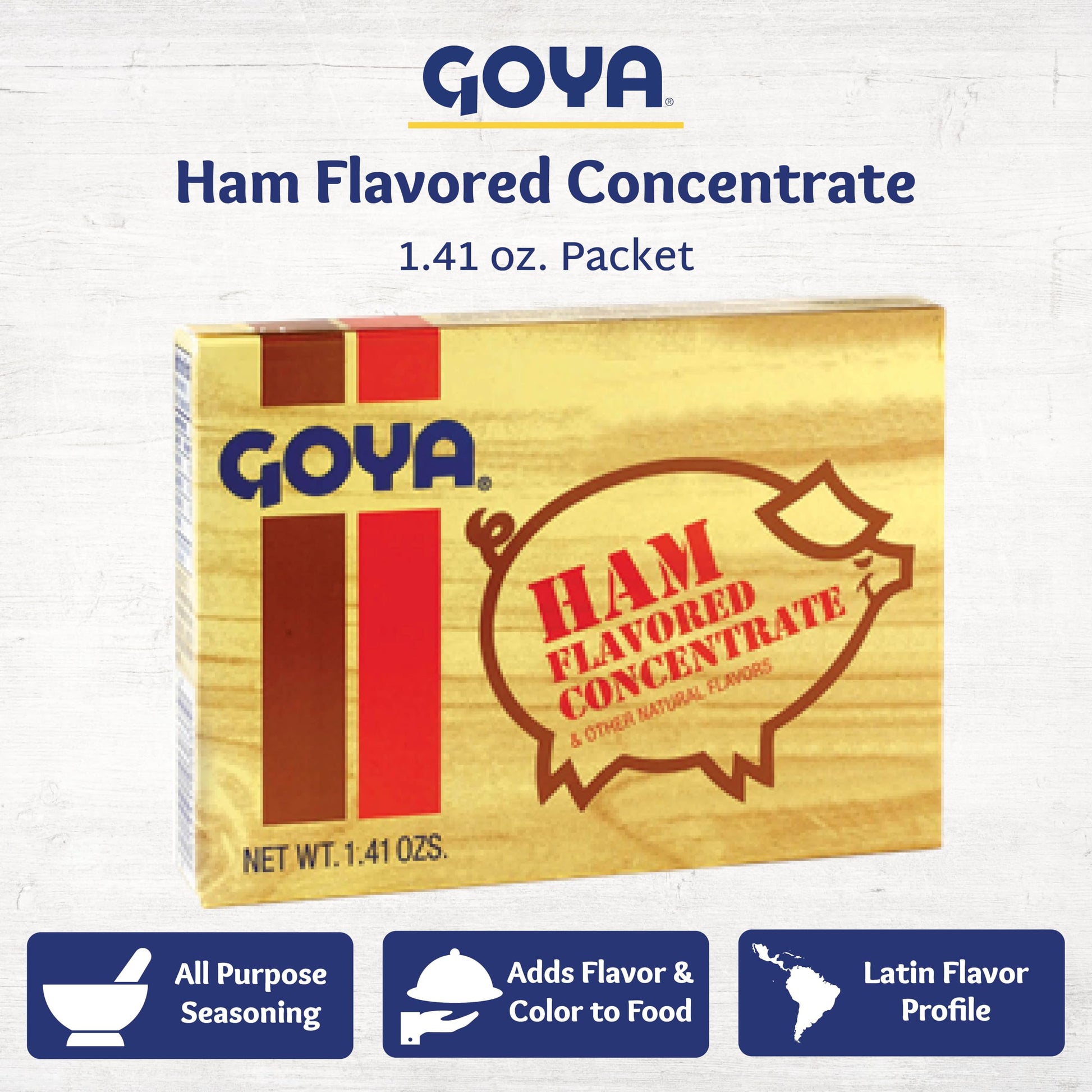 Product image of Goya Ham Base Concentrate Seasoning Ham Bouillon for Beans Soup Poultry Seafood Meat and Vegetables Packets