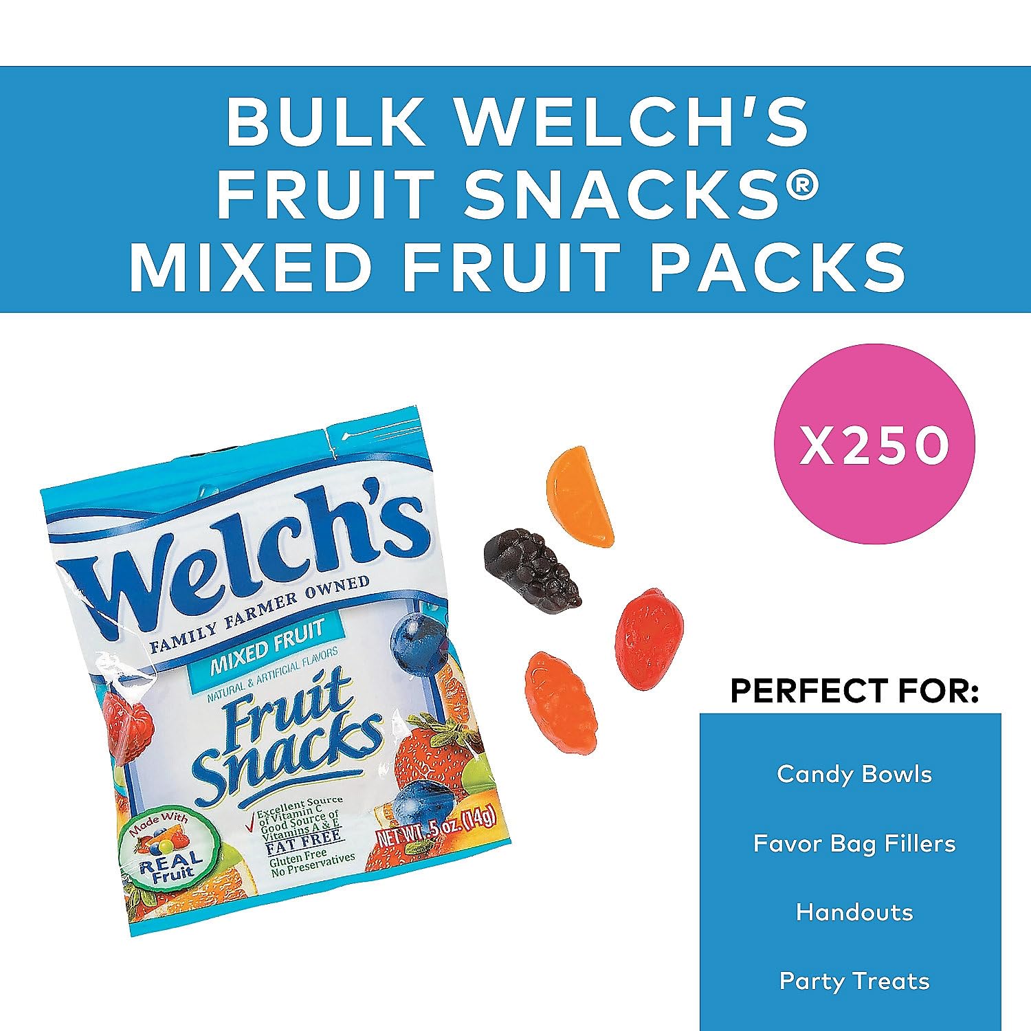 Product image of Welch's Fruit Snacks Mixed Fruit Pack of 250