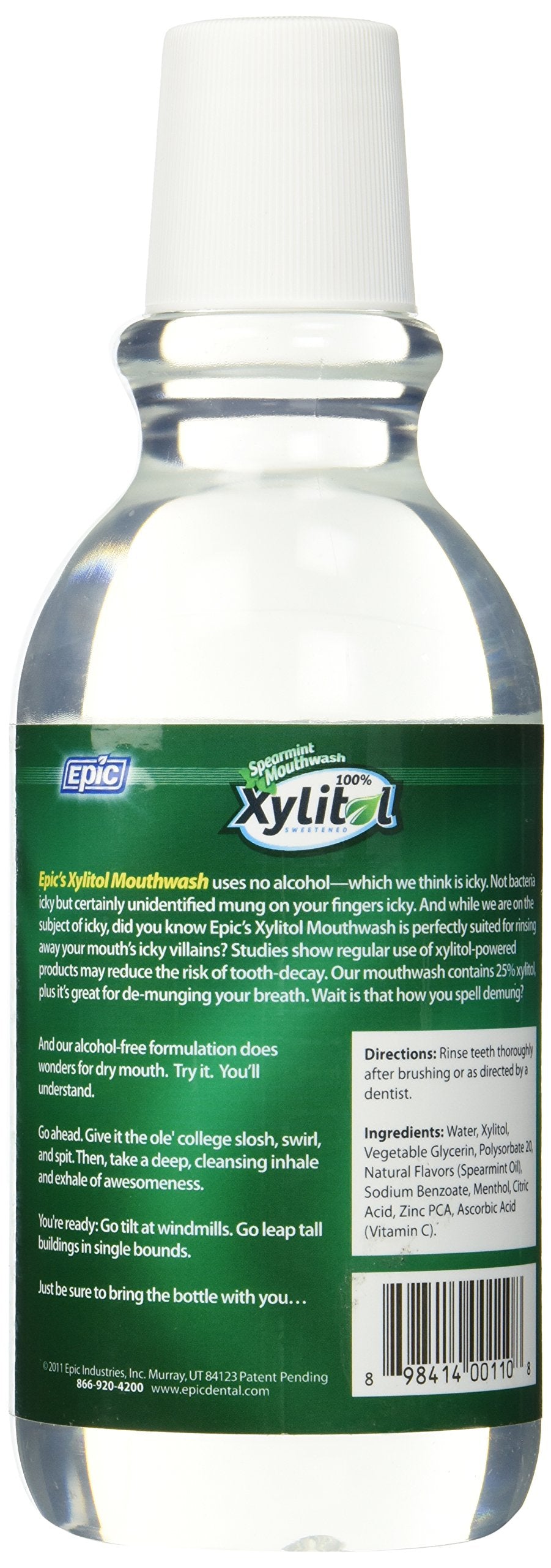 Product image of Epic Xylitol Spearmint Flavored Mouthwash 16 oz 16 oz