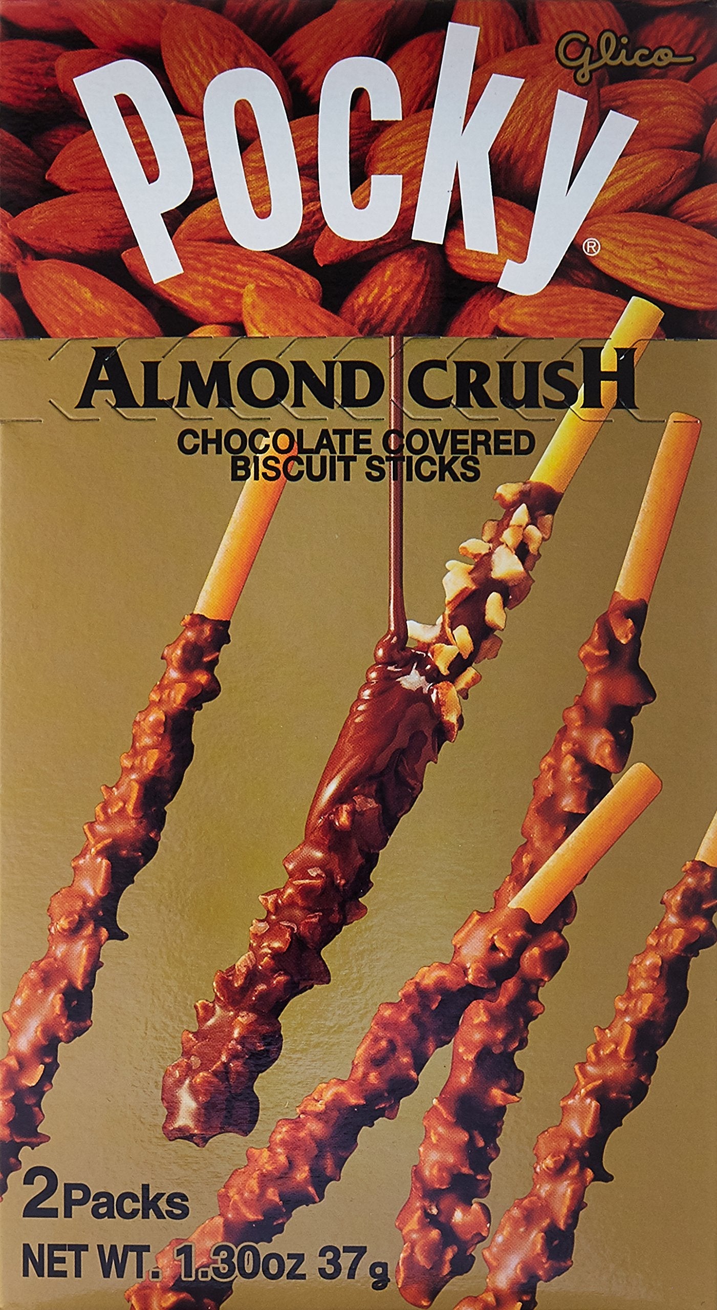 Product image of Glico Pocky Chocolate Almond Crush Biscuit Sticks Japanese Snack Food 1.30 oz 2 ct 1.30 oz 2 Count