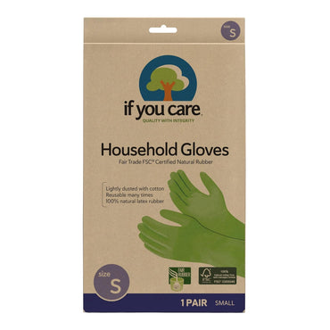 Product image of If You Care Small Cotton Flock Lined Protective Gloves 1 Pair Reusable Household Cleaning Pack of 6
