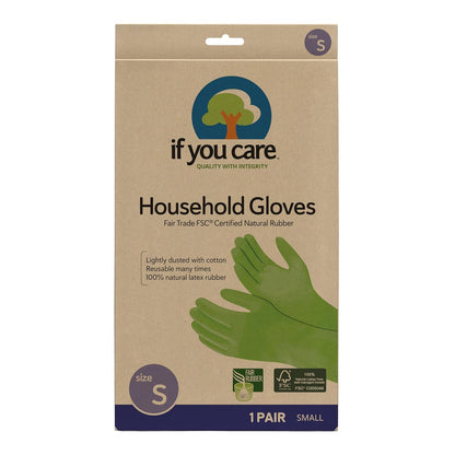 Product image of If You Care Small Cotton Flock Lined Protective Gloves 1 Pair Reusable Household Cleaning Pack of 6