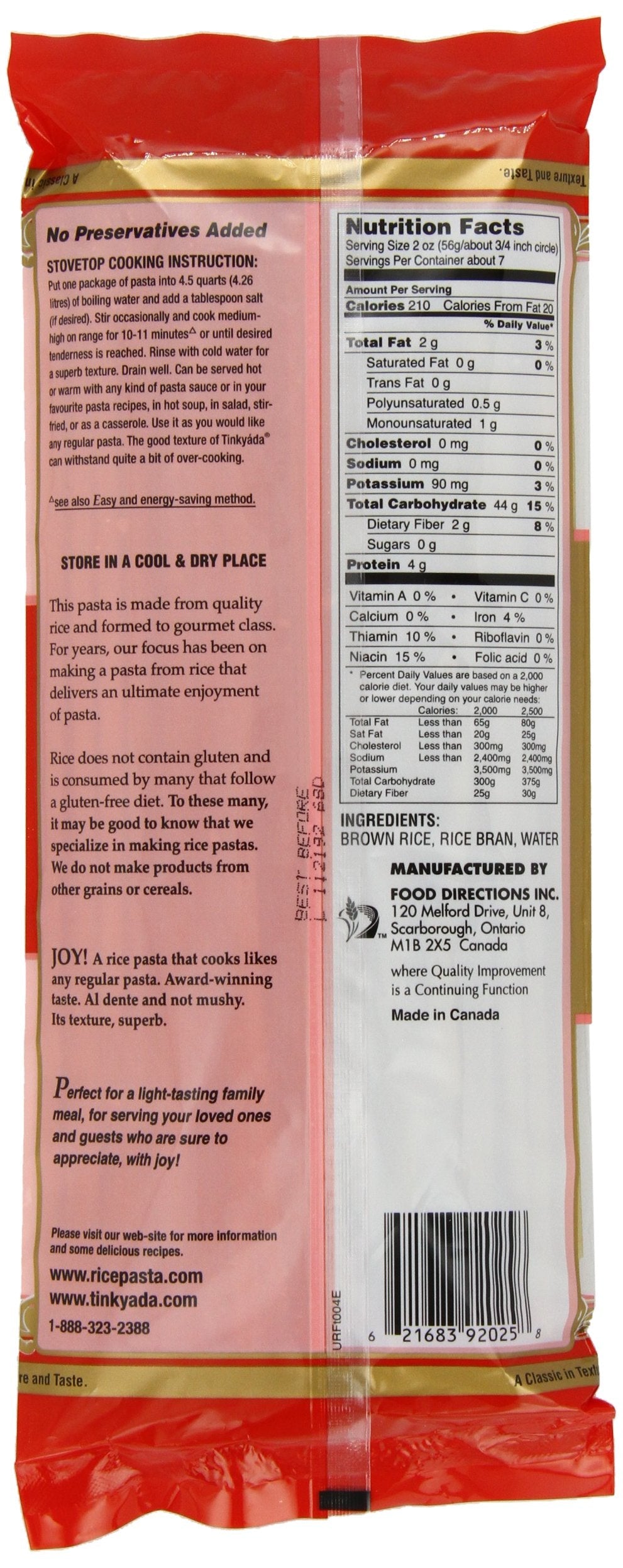 Product image of Tinkyada Brown Rice Fettucini Gluten Free 14-oz Pack of 6