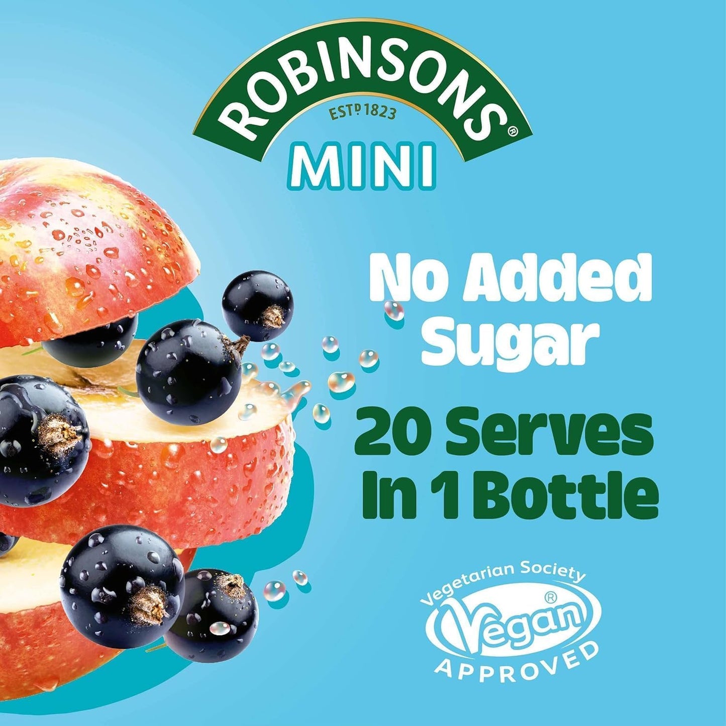 Product image of Robinsons Fruit Drink Apple and Blackcurrant No Added Sugar 1-Liter Plastic Bottles Pack of 4