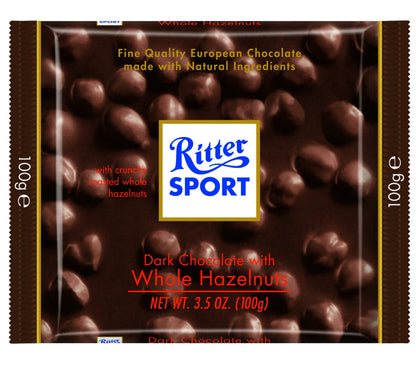 Product image of Ritter Sport Dark Chocolate Whole Hazelnuts 3.5 oz Bars 3.5 oz Pack of 8