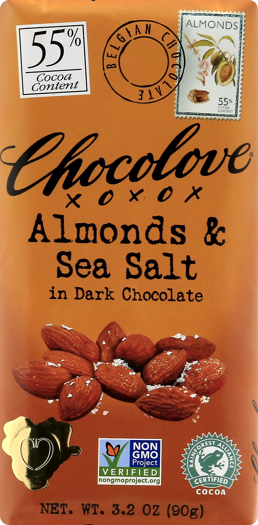 Product image of Chocolove Almonds Seasalt in Dark Chocolate 3.2-ozs Pack of 6