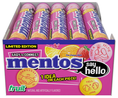 Product image of MENTOS Mixed Fruit Chewy Candy 1.32 oz 1.32 oz Pack of 15