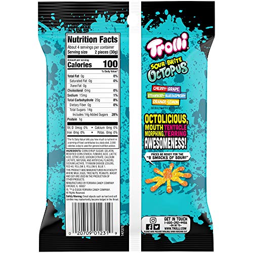 Product image of Trolli Brite Octopus Gummy Candy 4.25 oz 4.25 oz Pack of 12