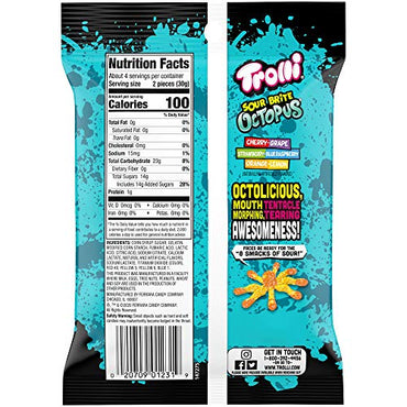 Product image of Trolli Brite Octopus Gummy Candy 4.25 oz 4.25 oz Pack of 12