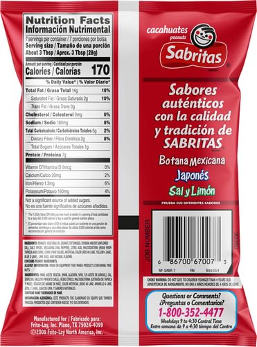 Product image of Sabritas Chile and Lime Peanuts 7 oz 7 oz Pack of 6