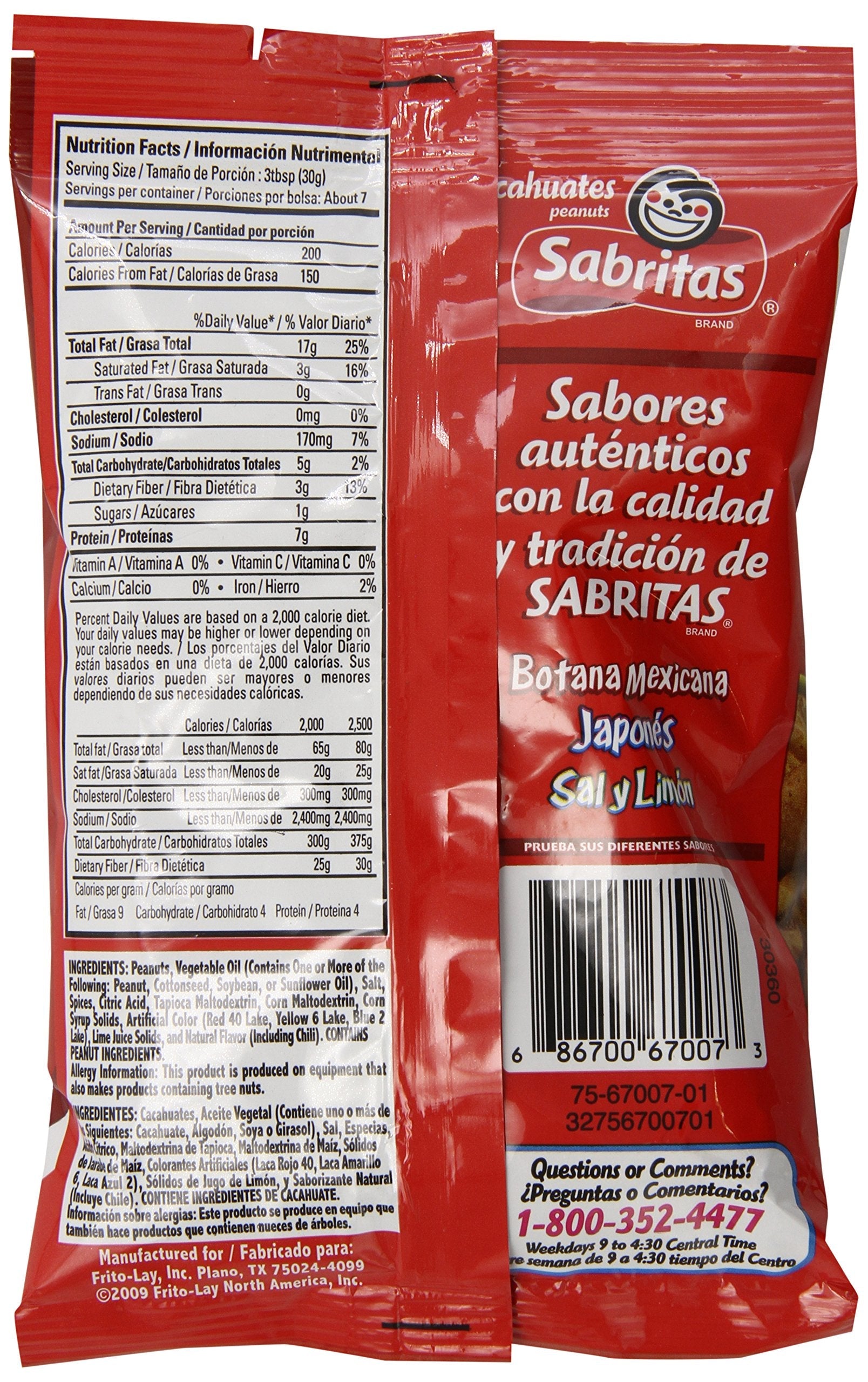 Product image of Sabritas Chile and Lime Peanuts 7 oz 7 oz Pack of 6