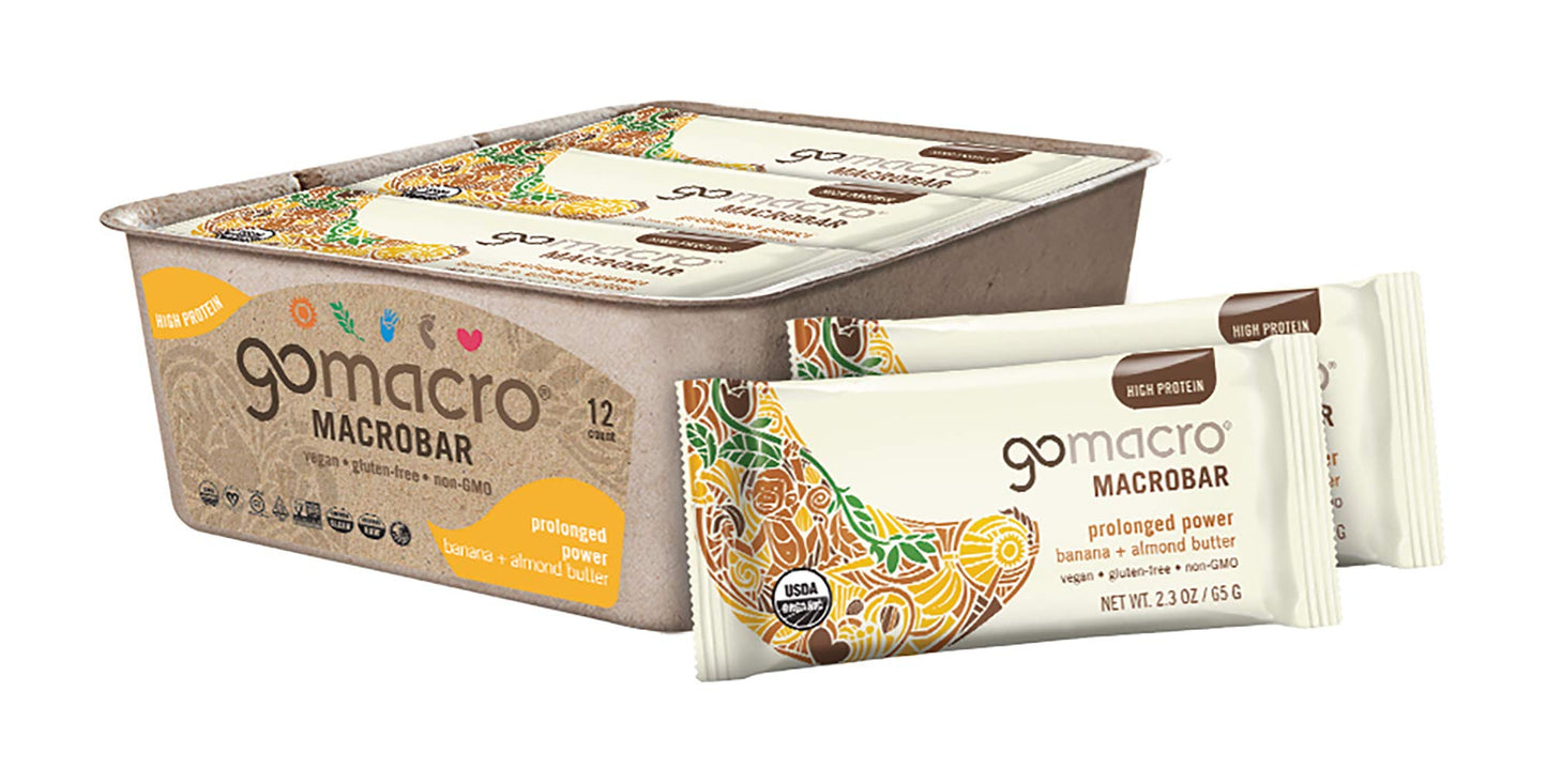 Product image of GoMacro MacroBar Organic Vegan Protein Bars Banana + Almond Butter Bars 1.9 oz 1.9 oz Pack of 12